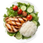 Grilled chicken, rice, salad  sticker