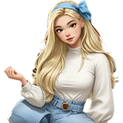 blonde girl in outdoor setting sticker