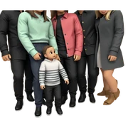 friends in stylish outfits sticker