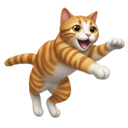 Cat jumping sticker