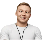 smiling boy in white shirt sticker