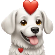 Dog with heart sticker