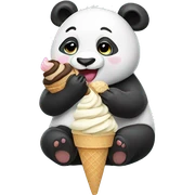 Panda eating ice cream sticker