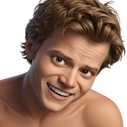 smiling boy with brown hair sticker