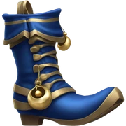 Realistic isolated dark blue elf boots with bells. sticker
