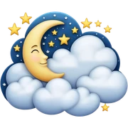 Moon with cloud and stars sticker