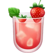 glass with strawberry design sticker