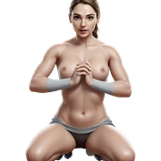realistic portrait of kneeling girl sticker