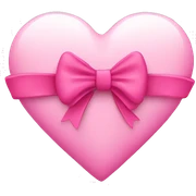 Pink heart with bow sticker