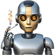 Robot humanoid smoking sticker