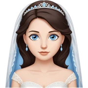 Bride with dark brown hair and blue eyes  sticker