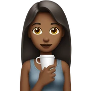 Girl with coffe  sticker