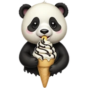 Panda eating ice cream sticker