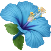 Blue hibiscus flower sticker