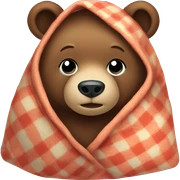 bear cozy in blanket sticker