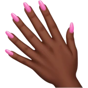 Main avec faux ongle rose sur main black sticker
