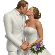 wedding kiss under flowers sticker