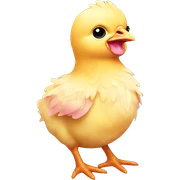 Baby chicken with pink bow sticker