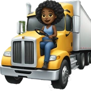 Black girl driving semi truck  sticker