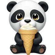 Panda eating ice cream sticker