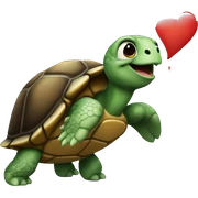 Turtle with a heart sticker