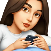 She is on the bed texting sticker