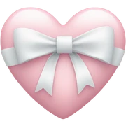 Pastel pink heart with white bow sticker