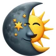 Sun on moon sticker