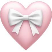 Pastel pink heart with white bow sticker