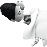 baby boy sleeping with cat sticker
