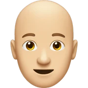 A bald head poking out of the  sticker
