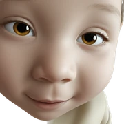 girl's portrait close up gaze sticker