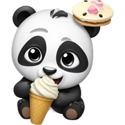 Panda eating ice cream sticker