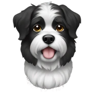 Small black and white shitzhu sticker