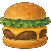 ghibli style cheeseburger sticker