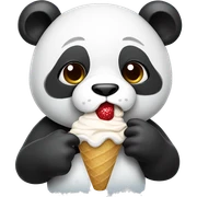 Panda eating ice cream sticker