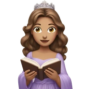 Reading Princess with Brown hair and lilac gown  sticker