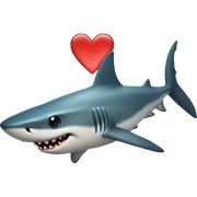 Shark with a heart sticker