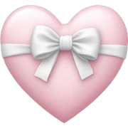 Pastel pink heart with white bow sticker