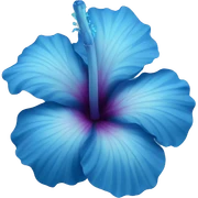 blue hibiscus flower with shades of blue  sticker