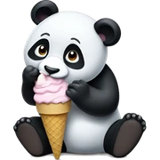 Panda eating ice cream sticker