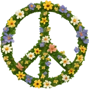 Peace sign with flowers  sticker