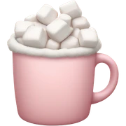 Light Pink mug of hot chocolate with marshmallows  sticker