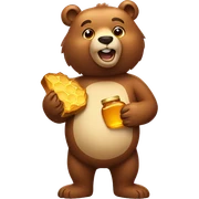 a bear holding honey sticker