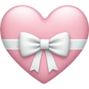 Pastel pink heart with white bow sticker