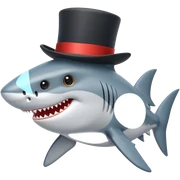 Shark with a top hat sticker