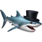 Shark with a top hat sticker
