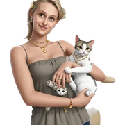 girl with cat and jewelry sticker