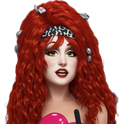 bold beauty with red hair sticker