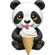 Panda eating ice cream sticker